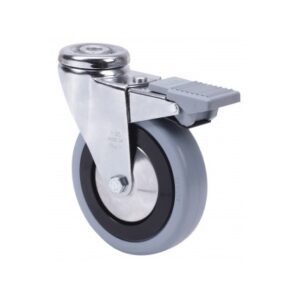 Rueda goma giratoria con freno Alex diametro 125 mm. modelo 2-1135