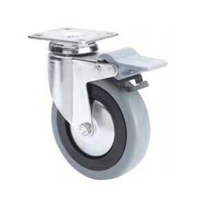 Rueda goma giratoria con freno Alex diametro 125 mm. modelo 2-1435