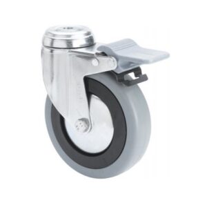 Rueda goma giratoria con freno Alex diametro 125 mm. modelo 2-2190 - Imagen 1