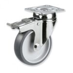 Rueda giratoria con freno goma Gayner diametro 125 mm. BIPG3 125 PGL3-FD codigo 33-94/6-FD