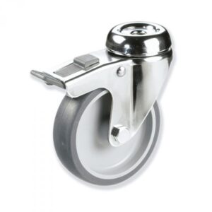 Rueda giratoria con freno caucho Gayner diametro 125 mm. BITG3 125 PCL3-FD codigo 33-84/54-FD