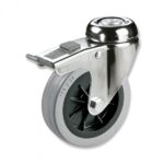 Rueda giratoria con freno goma Gayner diametro 100 mm. BITG3 100 PGL3-FD codigo 33-84/3-FD