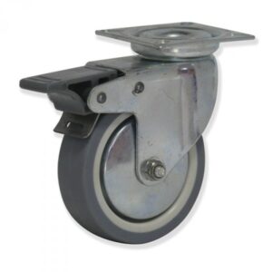 Rueda giratoria con freno caucho Gayner diametro 100 mm. BPG2 100 PCL2-FD codigo 28-176-FD