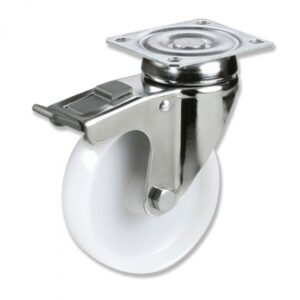 Rueda giratoria con freno nylon Gayner diametro 125 mm. BPG3 125 NYL3-FD codigo 33-82/7-FD