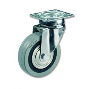 Rueda fija goma Gayner diametro 80 mm. BPF3 080 PGL3 codigo 33-81