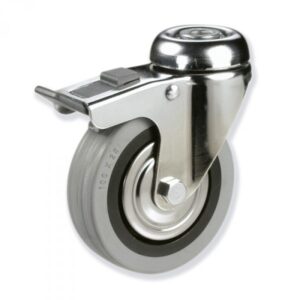 Rueda giratoria con freno goma Gayner diametro 100 mm. BTG3 100 PGL3-FD codigo 33-70/2-FD