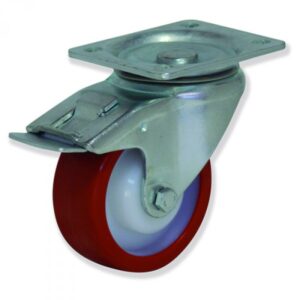 Rueda giratoria con freno caucho Gayner diametro 200 mm. MIPG4 200 PCL4-FD codigo 34-102/760-FD