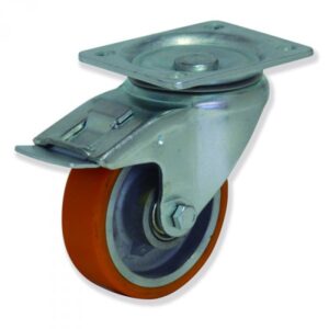 Rueda giratoria con freno poliuertano Gayner diametro 100 mm. FPG4 100 APB5-FD codigo 34-738/2-FD - Imagen 1