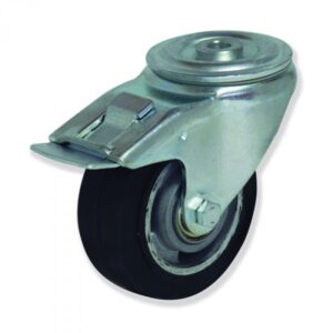 Rueda giratoria con freno caucho Gayner diametro 100 mm. FTG4 100 ACB4-FD codigo 34-624/4-FD