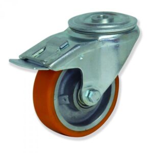 Rueda giratoria con freno poliuretano Gayner diametro 80 mm. FTG4 080 APB4-FD codigo 34-618/8-FD - Imagen 1