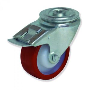 Rueda giratoria con freno poliuretano Gayner diametro 100 mm. FTG4 100 NPB5-FD codigo 34-636/2-FD - Imagen 1