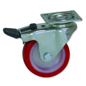 Rueda giratoria con freno poliuretano Gayner diametro 80 mm. GPG1 080 NPL1-FD codigo 25-180-FD - Imagen 1