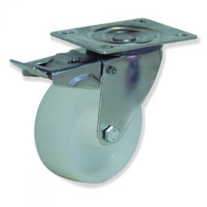 Rueda giratoria con freno nylon Gayner diametro 125 mm. MIPG4 125 NYL4-FD codigo 34-102/52-FD