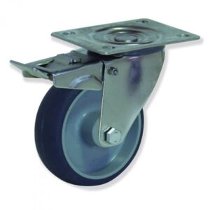 Rueda giratoria con freno caucho Gayner diametro 125 mm. MIPG4 125 PCL4-FD codigo 34-102/41-FD - Imagen 1