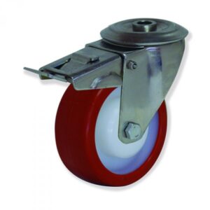 Rueda giratoria con freno poliuretano Gayner diametro 80 mm. MITG4 080 NPX4-FD codigo 34-100/18-FD - Imagen 1