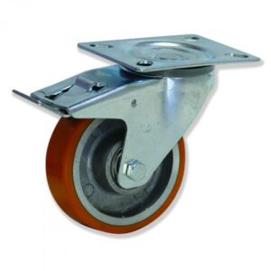 Rueda giratoria con freno poliuretano Gayner diametro 80 mm. MPG4 080 APB4-FD codigo 34-090/8-FD - Imagen 1