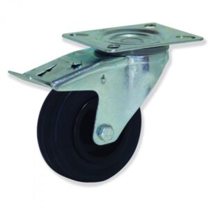 Rueda giratoria con freno goma Gayner diametro 100 mm. MPG4 100 PGL4-FD codigo 34-092/0-FD