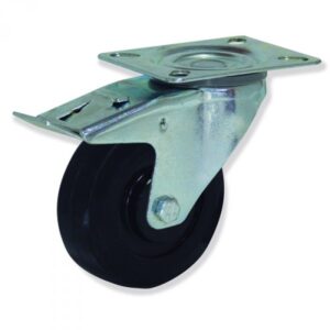 Rueda giratoria con freno termocaucho Gayner diametro 100 mm. MPG4 100 TCT4-FD codigo 34-092/98-FD