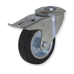 Rueda giratoria con freno goma Gayner diametro 100 mm. MTG4 100 EGR4-FD codigo 34-082/18-FD