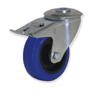 Rueda giratoria con freno caucho Gayner diametro 125 mm. MTG4 125 NCR4-FD codigo 34-084/38-FD