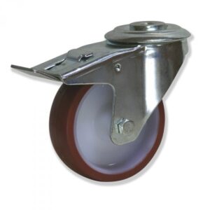 Rueda giratoria con freno poliuretano Gayner diametro 125 mm. MTG4 125 NPR4-FD codigo 34-084/7-FD - Imagen 1