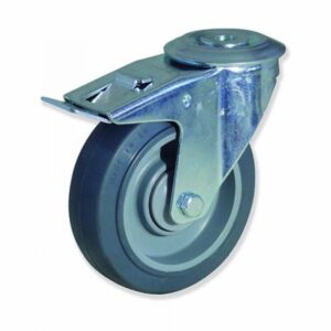Rueda giratoria con freno caucho Gayner diametro 200 mm. MTG4 200 PCEB4-FD codigo 34-088/07-FD