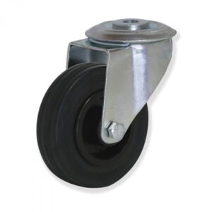 Rueda giratoria con freno caucho Gayner diametro 125 mm. MTG4 125 PCEB4-FD codigo 34-084/21-FD