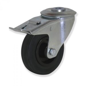 Rueda giratoria con freno goma Gayner diametro 100 mm. MTG4 100 PGL4-FD codigo 34-082/14-FD