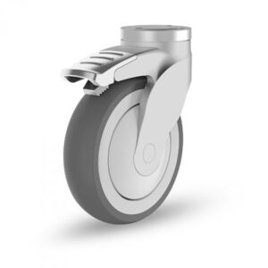 Rueda giratoria con freno caucho Gayner diametro 125 mm. SNTG3 125 PSB3-FD codigo 33-980/4-FD - Imagen 1