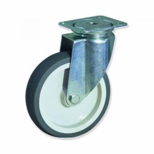 Rueda giratoria con freno caucho Gayner diametro 100 mm. SPG3 100 PSL3-FD codigo 33-970-FD