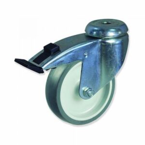 Rueda giratoria con freno caucho Gayner diametro 125 mm. STG3 125 PSL3-FD codigo 33-964-FD