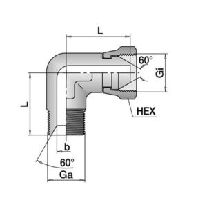 ADAPTADOR CODO M-HG CONO 60º A/INOX. 1" BSP - Imagen 2