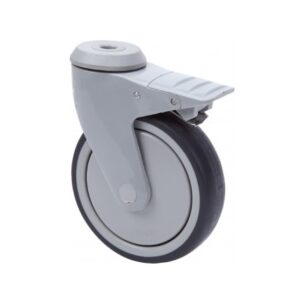 Rueda goma giratoria con freno Alex diametro 125 mm. modelo 4-1605