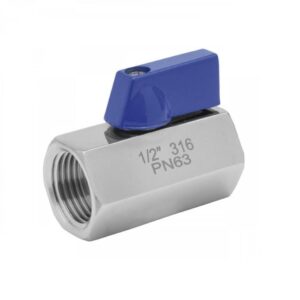 Minivalvula de esfera paso reducido H-H a/inox. A-316 con rosca 1/2" PN-63