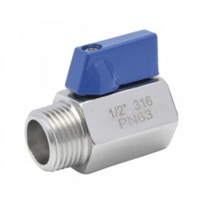 Minivalvula de esfera paso reducido M-H a/inox. A-316 con rosca 1/2" PN-63