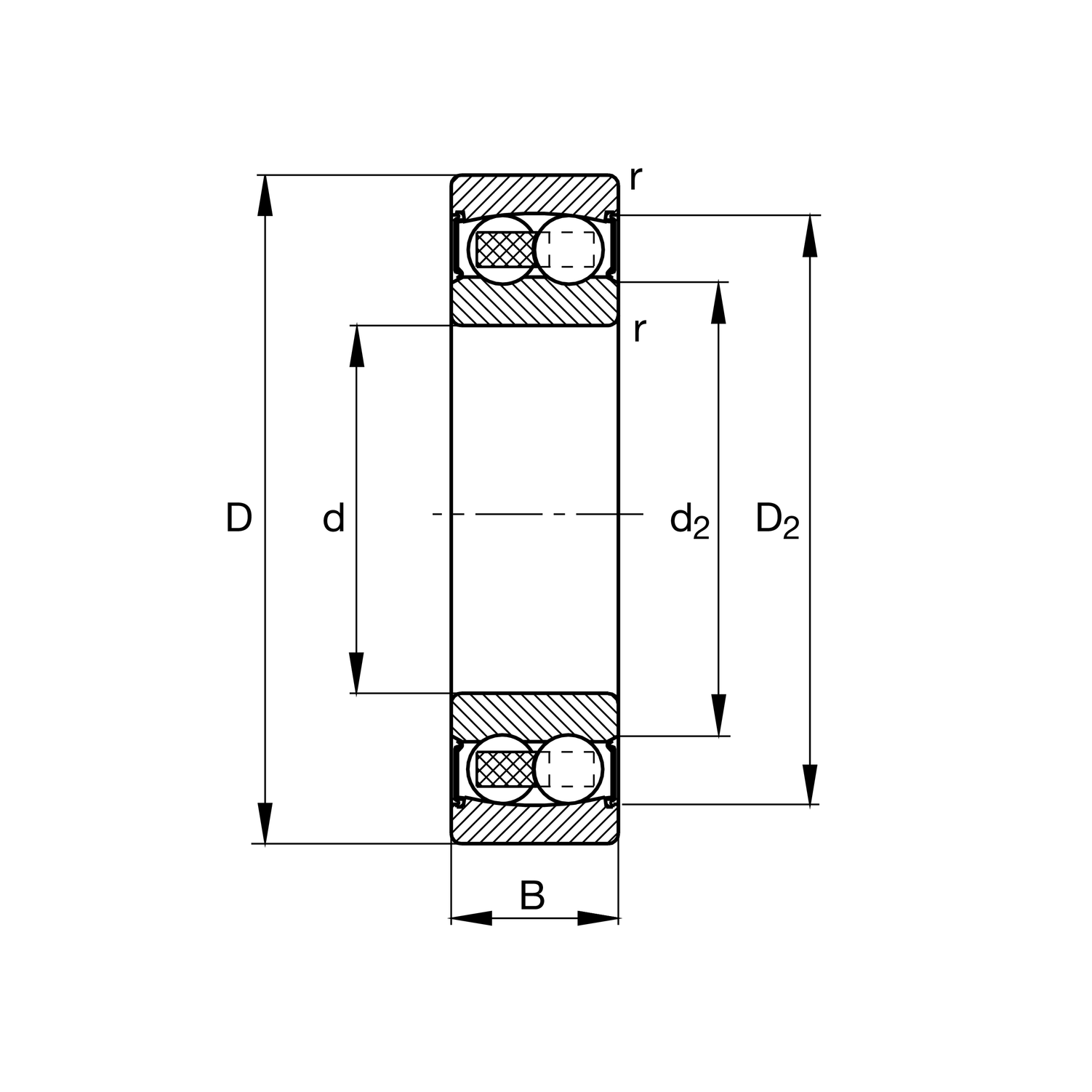 Rodamiento de bolas Fag modelo 2306-TVH