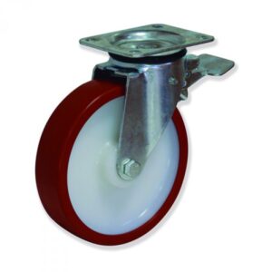 Rueda giratoria con freno poliuretano Gayner diametro 200 mm. MPG5 200 NPB5-FD codigo 35-048/1-FD - Imagen 1