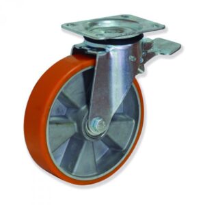 Rueda giratoria con freno poliuretano Gayner diametro 200 mm. MPG5 200 APB5-FD codigo 35-048/12-FD - Imagen 1