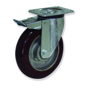 Rueda giratoria con freno poliuretano Gayner diametro 125 mm. KPG5 125 APBB5-FD codigo 35-442/2-FD - Imagen 1