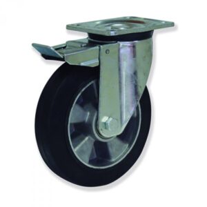 Rueda giratoria con freno caucho Gayner diametro 160 mm. KPG5 160 ACB5-FD codigo 35-516-FD - Imagen 1