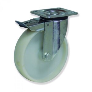 Rueda giratoria con freno nylon Gayner diametro 200 mm. KPG5 200 NYL6-FD codigo 35-562-FD