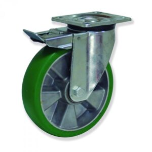 Rueda giratoria con freno poliuretano Gayner diametro 200 mm. KPG5 200 AEBB5-FD codigo 35-592/4-FD - Imagen 1