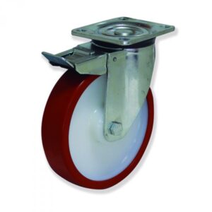 Rueda giratoria con freno poliuretano Gayner diametro 200 mm. KIPG5 200 NPX5-FD codigo 35-890-FD - Imagen 1