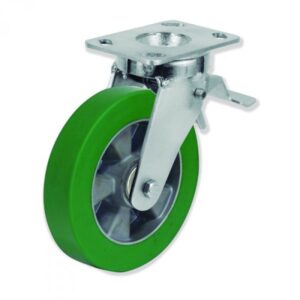 Rueda giratoria con freno poliuretano Gayner diametro 160 mm. QPG6 160 AEB5-FD codigo 36-844/4-FD - Imagen 1