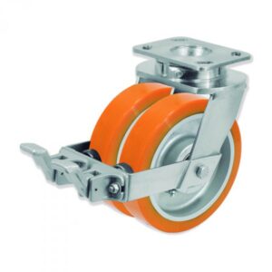 Rueda giratoria poliuretano Gayner diametro 200 mm. QDPG6 200 HPB6-FS codigo 36-956-FS