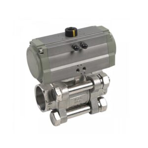 Valvula de esfera 3 piezas a/inox. A-316 con rosca 1" y actuador neumatico doble efecto - Imagen 1