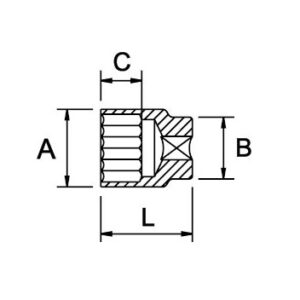 Llave de vaso de impacto 2-1/2" Ega Master 60 mm. 6 cantos codigo 68822 - Imagen 2