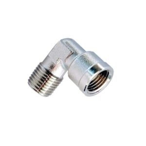 Codo macho-hembra laton niquelado 1/2"x1/2" - Imagen 1