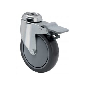 Rueda goma giratoria con freno Alex diametro 125 mm. modelo 2-4608