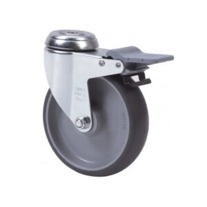 Rueda goma giratoria con freno Alex diametro 125 mm. modelo 2-4626